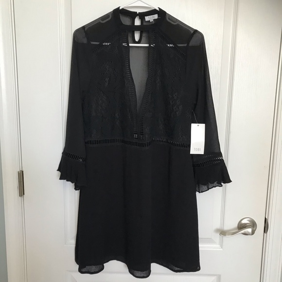 NWT TOBI Deep V Dress Small - Picture 2 of 8